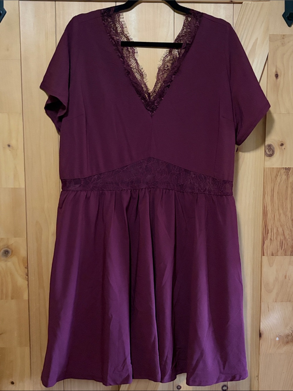 torrid Nightfall Lace-Trim Dress in Plum